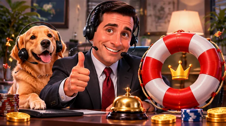 Illustratie van het Spinboss casino supportteam